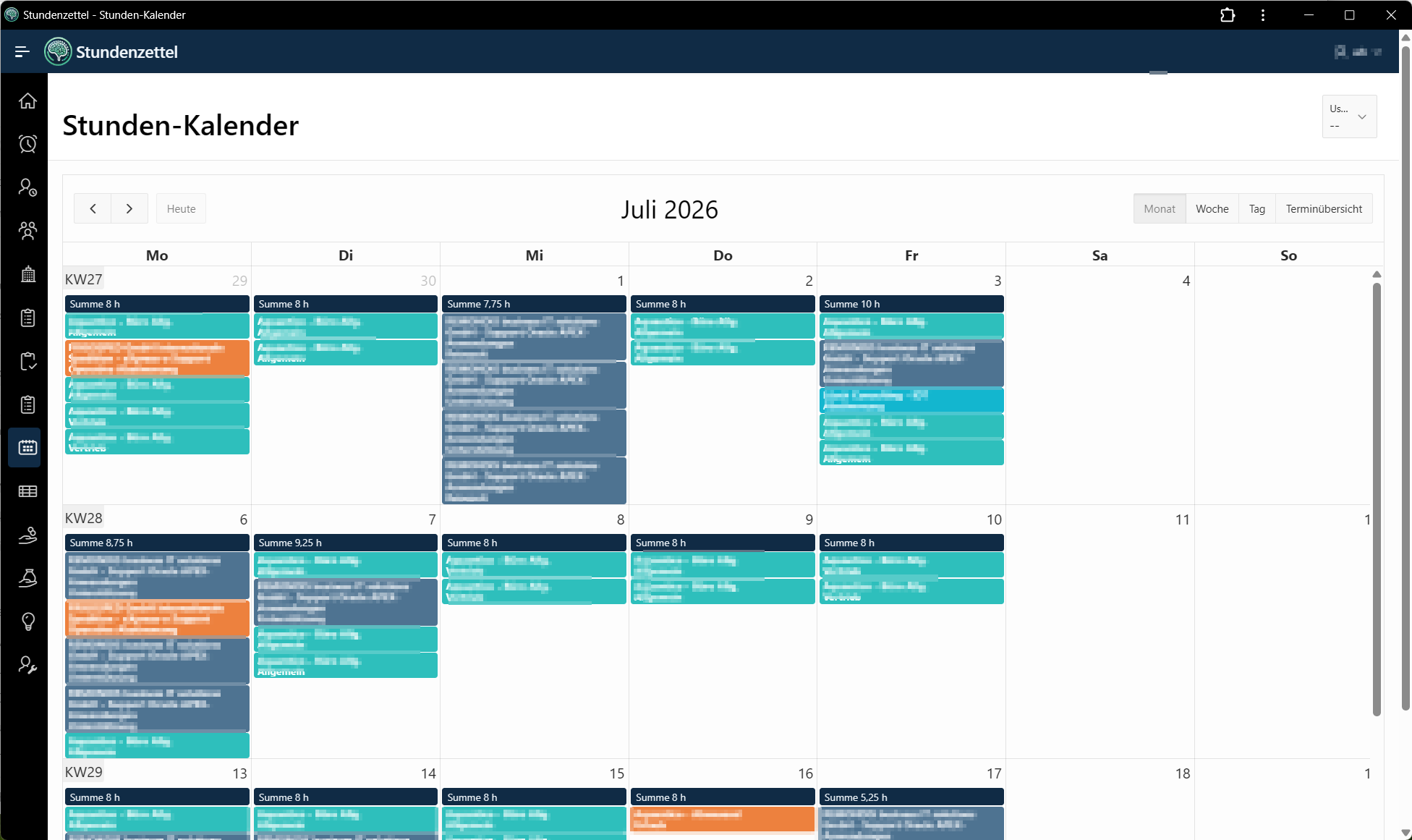 Eine in Oracle APEX entwickelte Stundenabrechnung mit Auswertungen und Diagrammen