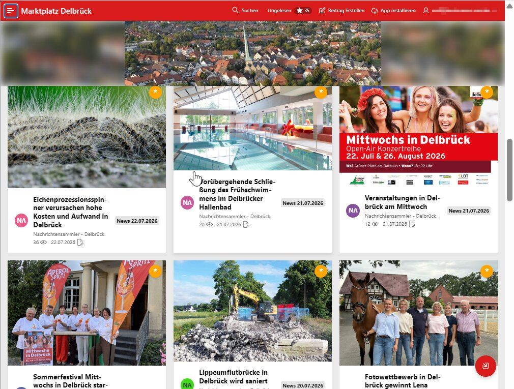 Die Orts-App „Marktplatz Delbrück", umgesetzt mit Oracle APEX
